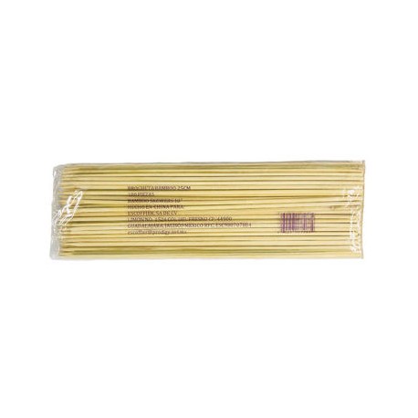 Brocheta de bambu de 25 cm Paquete de 100 piezas-AbarrotesyMasLuz- Desechables