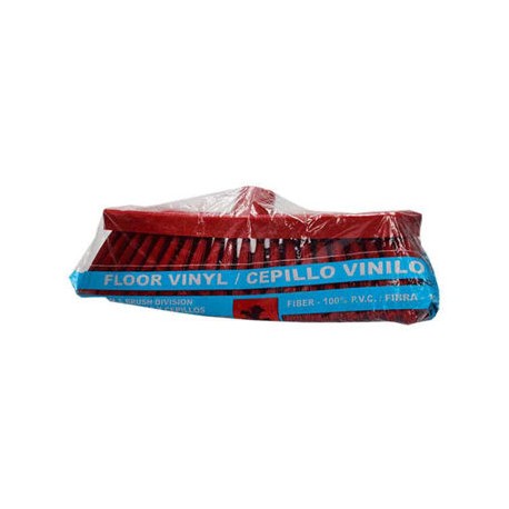 Cepillo vinil para piso color rojo para baños Palma de Oro Sin baston-AbarrotesyMasLuz- Cepillos
