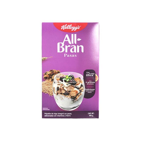Cereal All-Bran Pasas Kelloggs de 490 g (IEPS inc) ABF-AbarrotesyMasLuz- Cereales
