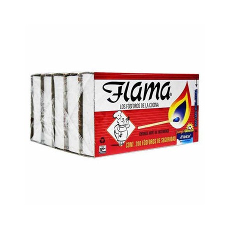 Cerillos Flama Paquete de 5 piezas-AbarrotesyMasLuz- Cerillos y encendedores