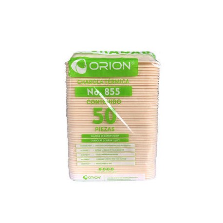 Charola No.855 Biodegradable Orion 500pz-AbarrotesyMasLuz- Desechables