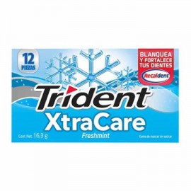 Chicle Trident Xtracare Freshmint 12 paquetes de 12 piezas-AbarrotesyMasLuz- Dulces