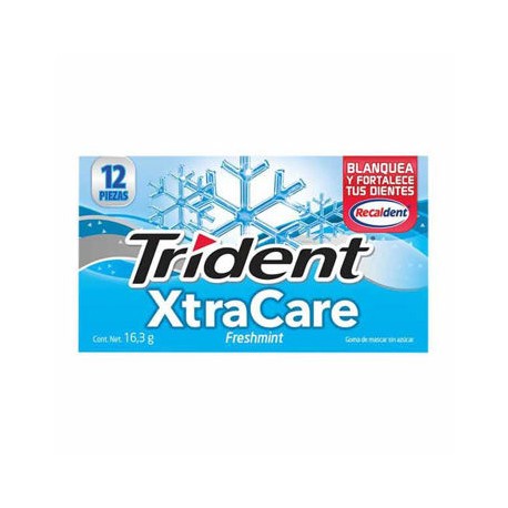 Chicle Trident Xtracare Freshmint 12 paquetes de 12 piezas-AbarrotesyMasLuz- Dulces