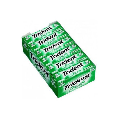 Chicle Trident yerbabuena 18 paquetes de 5 piezas-AbarrotesyMasLuz- Dulces