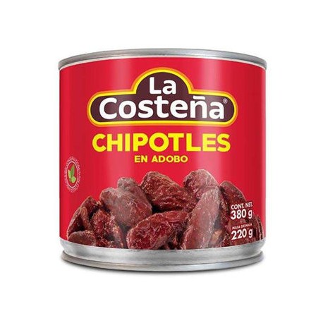 Chiles chipotles La Costeña Lata de 380 g-AbarrotesyMasLuz- Chiles chipotles