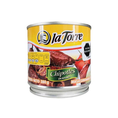 Chiles Chipotles La Torre Lata de 380 g-AbarrotesyMasLuz- Chiles chipotles