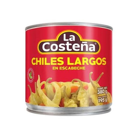 Chiles Largos Costeña Lata de 380 g-AbarrotesyMasLuz- Chiles en rajas