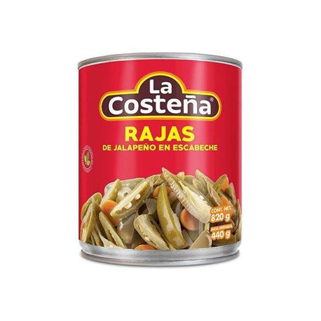 Chiles Rajas La Costeña 12 latas de 820 g-AbarrotesyMasLuz- Conservas