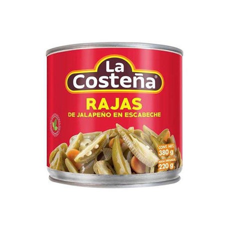 Chiles Rajas La Costeña Lata de 380 g-AbarrotesyMasLuz- Chiles en rajas