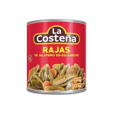Chiles Rajas Lata 2.8 Kg. Costeña-AbarrotesyMasLuz- Chiles en rajas