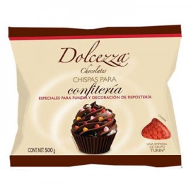Chocolate en chispas rojas Dolcezza Bolsa de 500 g (IEPS inc.)-AbarrotesyMasLuz- Chocolate
