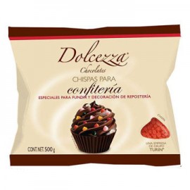 Chocolate en chispas rojas Dolcezza Bolsa de 500 g (IEPS inc.)-AbarrotesyMasLuz- Chispas de chocolate