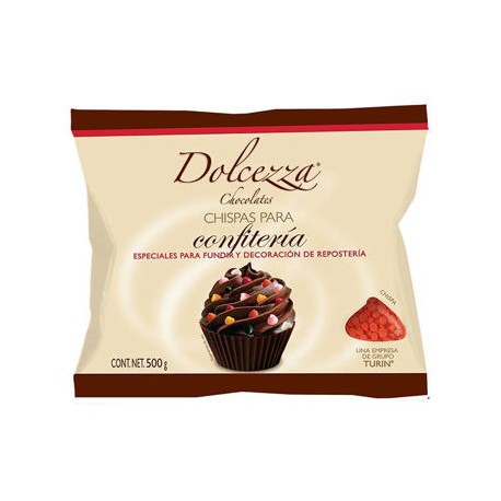Chocolate en chispas rojas Dolcezza Bolsa de 500 g (IEPS inc.)-AbarrotesyMasLuz- Panadería y repostería