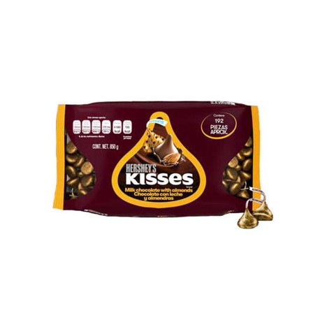 Chocolate kisses gotita almendrada Hershey´s Bolsa de 850 g (IEPS inc.)-AbarrotesyMasLuz- Dulces