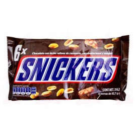 Chocolate Snickers paquete de 6 piezas (IEPS inc.)-AbarrotesyMasLuz- Dulces
