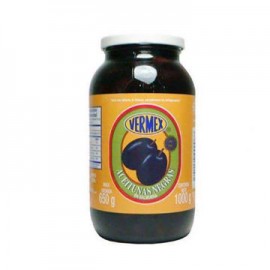 Aceituna Negra con hueso Vermex Frasco de 1 Kg-AbarrotesyMasLuz- Conservas
