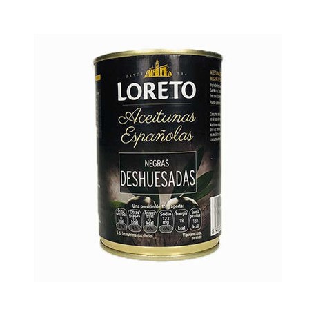 Aceituna Negra DESHUESADA LORETO Lata 400 g-AbarrotesyMasLuz- Abarrotes