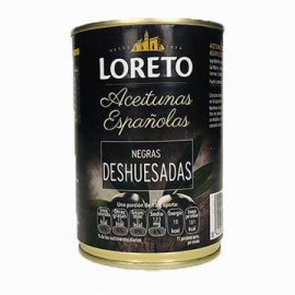 Aceituna Negra DESHUESADA LORETO Lata 400 g-AbarrotesyMasLuz- Conservas