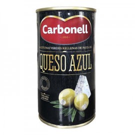 Aceitunas Verdes Rellenas de Queso Azul Carbonell 350gr Lata-AbarrotesyMasLuz- Abarrotes