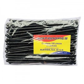 Agitador Negro Biodegradable 100 piezas-AbarrotesyMasLuz- Agitadores