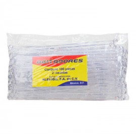Agitador transparente Bolsa de 100 piezas-AbarrotesyMasLuz- Abarrotes
