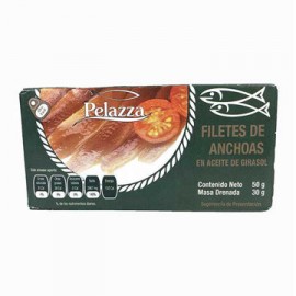 Anchoa en filete con aceite de girasol Pelazza Lata de 50 g-AbarrotesyMasLuz- Productos del mar