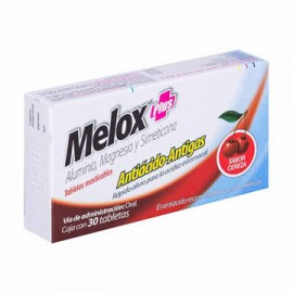 Antiacido sabor cereza Melox Plus Caja de 30 tabletas ANTIGa-AbarrotesyMasLuz- Productos de farmacia para rest