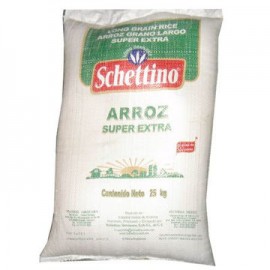 Arroz de grano largo super extra Schettino Costal de 25 Kg-AbarrotesyMasLuz- Ingredientes gourmet