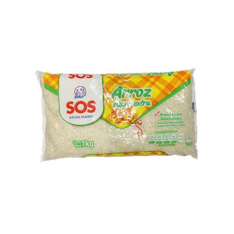 Arroz Grano Largo Uruguayo SOS Pillow Bolsa de 1 Kg-AbarrotesyMasLuz- Ingredientes gourmet